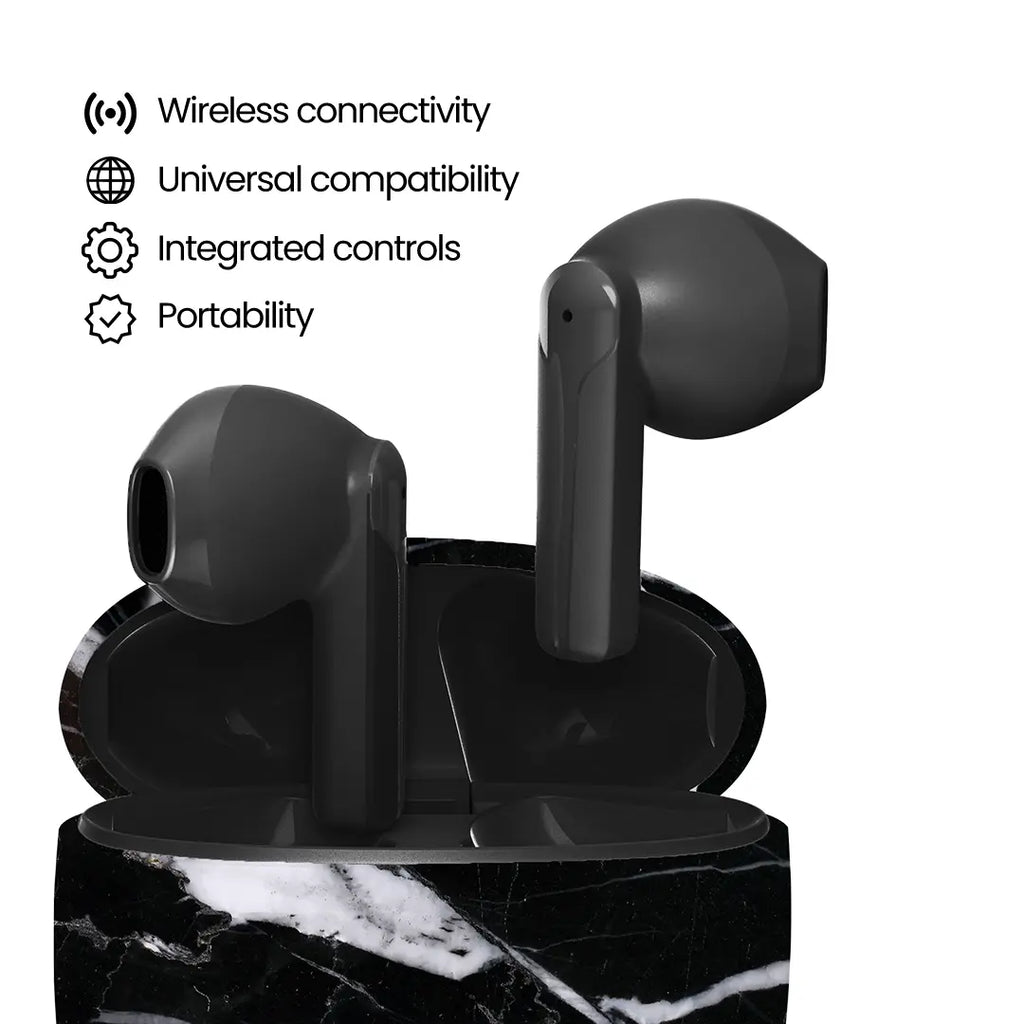 CUFFIE BLUETOOTH -BLACK MARBLE JUST IN CASE