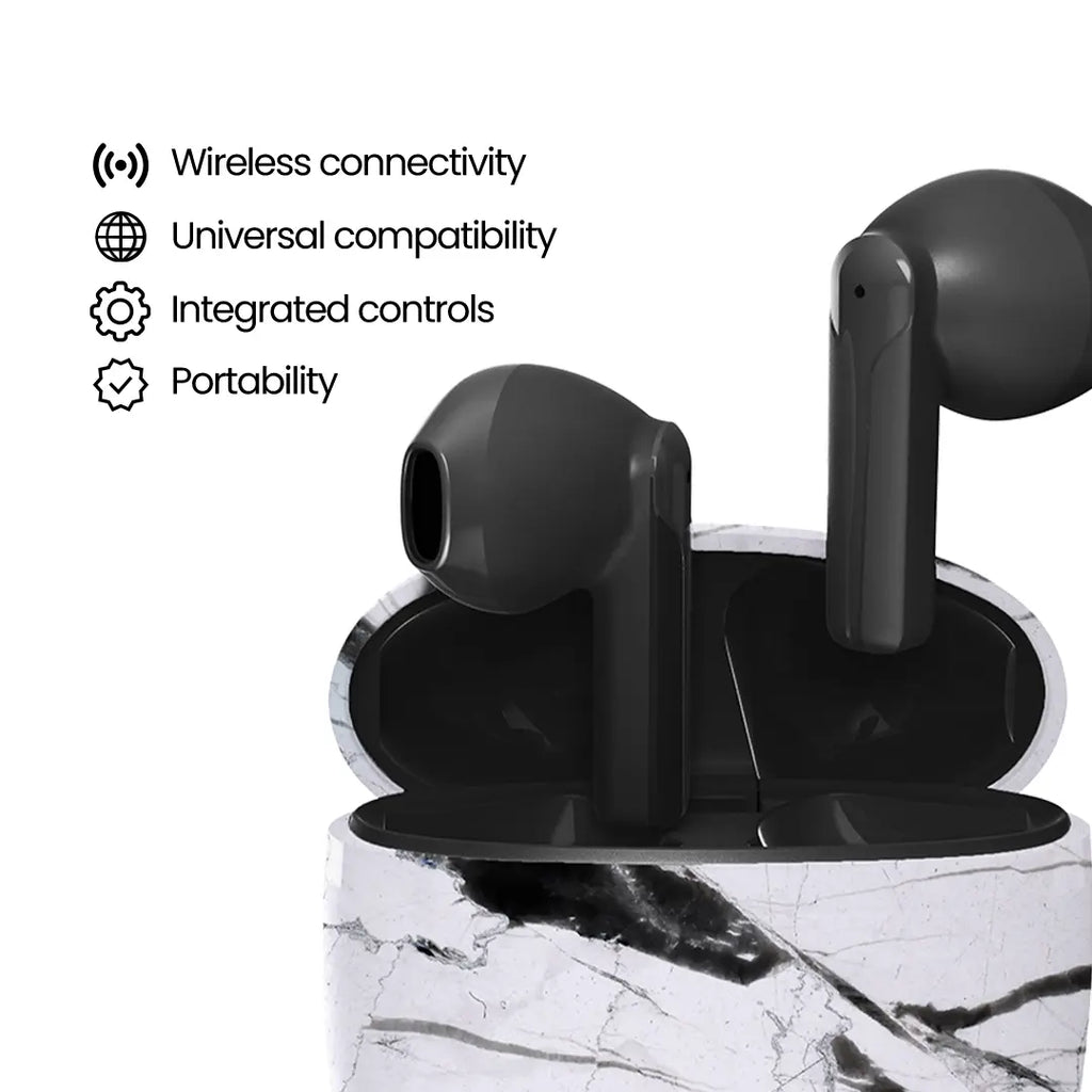 CUFFIE BLUETOOTH - WHITE MARBLE JUST IN CASE