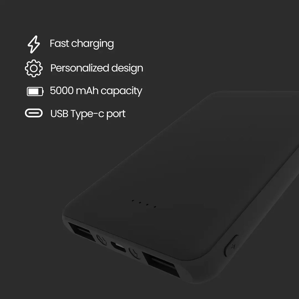 POWERBANK 5000 mah - BLACK Just in Case